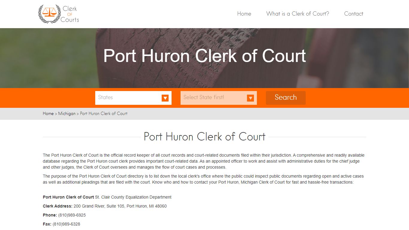 Port Huron Clerk of Court