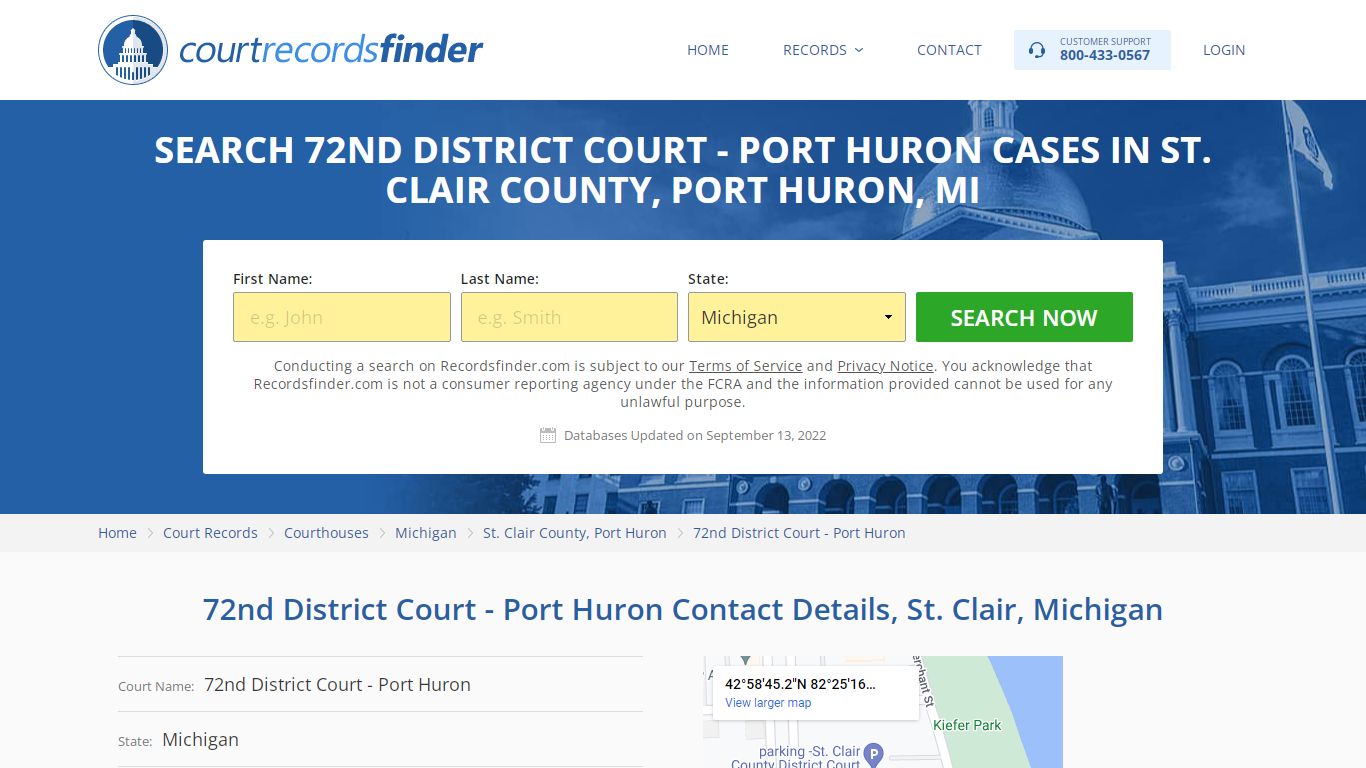 72nd District Court - Port Huron Case Search - RecordsFinder